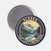 Alaska Travel Art Badge Magneet (Voorkant / Achterkant)