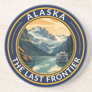 Alaska Travel Art Badge Zandsteen Onderzetter