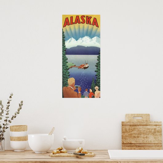 Alaska Travel Poster Kunst, Schilderachtig landsc (Keuken)