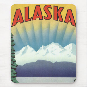 Alaska Travel Poster Kunst, Schilderachtig landsc Muismat