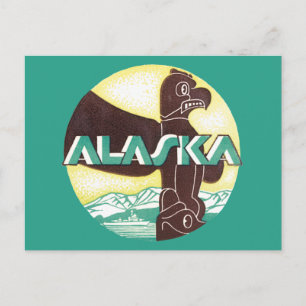  Alaska Travel Totem Pole Eagle Bird Briefkaart