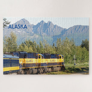 Alaska: Treinlocomotief en bergen  Legpuzzel