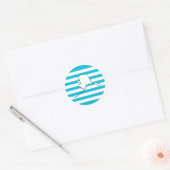 Alaska US State Outline Blue Retro Circle Ronde Sticker (Envelop)