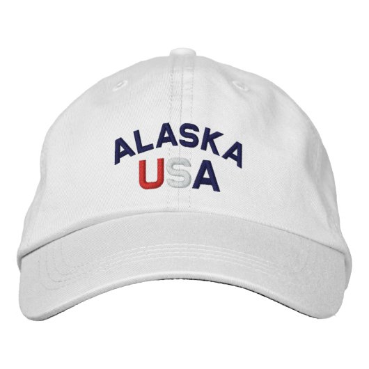 Alaska USA Embroing White Pet (Voorkant)