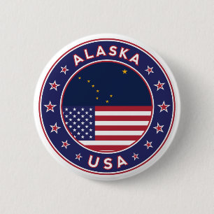 Alaska, Verenigde Staten Ronde Button 5,7 Cm
