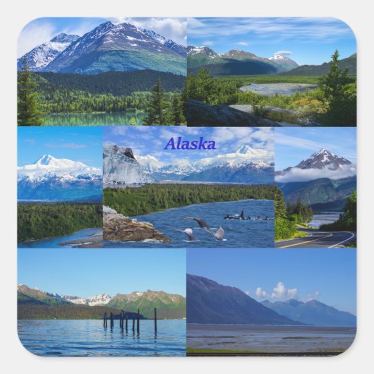 Alaska Vierkante Sticker (Voorkant)