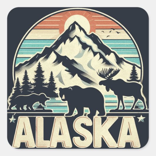 Alaska Vierkante Sticker (Voorkant)
