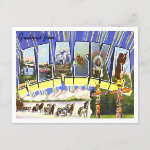 Alaska Vintage Big Letters Briefkaart