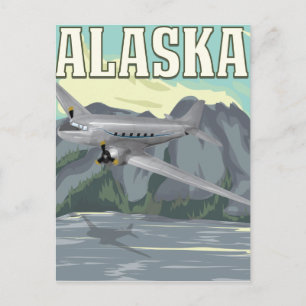 Alaska Vintage Reisposter Briefkaart