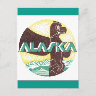 Alaska Vintage Travel Poster Briefkaart