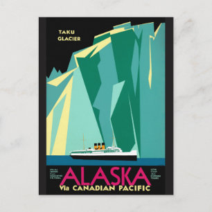 Alaska Vintage Travel Poster teruggezet Briefkaart