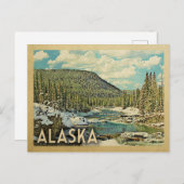 Alaska Vintage Travel Snowy Winter Natuur Briefkaart (Voorkant / Achterkant)
