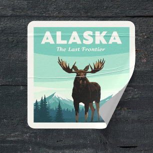 Alaska Vintage Vierkante Sticker