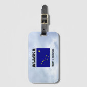 Alaska vlag en slogan bagagelabel (Voorkant (verticaal))