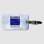 Alaska vlag en slogan bagagelabel (Voorkant (horizontaal))