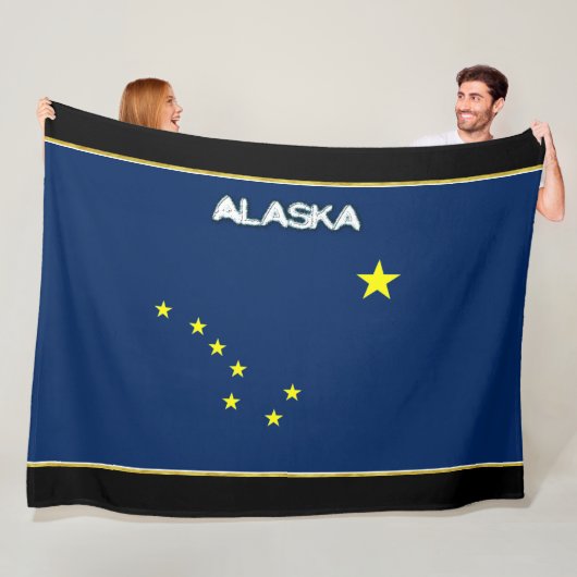 Alaska vlag fleece deken (In situ)