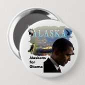 Alaska voor Obama Ronde Button 4,0 Cm (Voorkant /achterkant)
