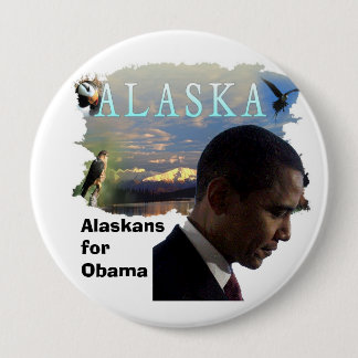 Alaska voor Obama Ronde Button 4,0 Cm