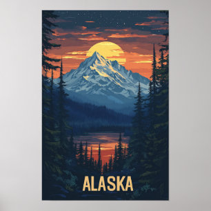 Alaska VS Kunst Vintage Reizen Poster