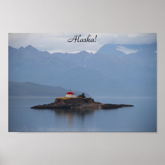 Alaska, vuurtoren, fotografie, oceaan, Poster (Voorkant)