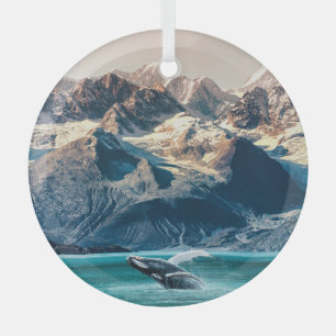 Alaska walvis kijken: boot excursie. glas ornament