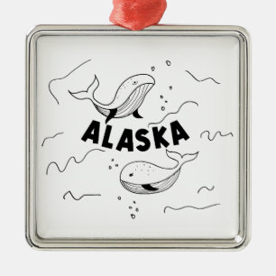 Alaska Walvissen Metalen Ornament