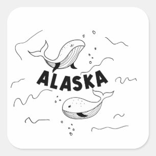 Alaska Walvissen Vierkante Sticker