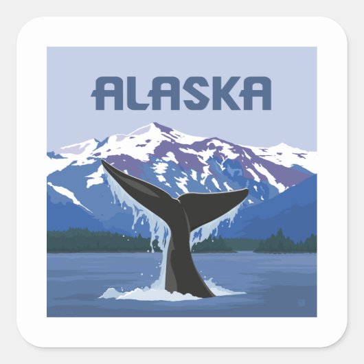 Alaska | Walvissprookje Vierkante Sticker (Voorkant)