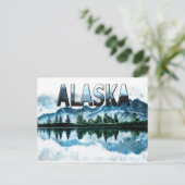 Alaska Waterverf Mountain Landscape Adventure Briefkaart (Staand voorkant)