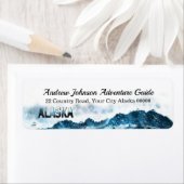 Alaska Waterverf Mountain Landscape Adventure Etiket (Insitu)