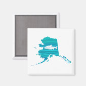 Alaska Wave Salmon Vist Magneet (Voorkant / Achterkant)