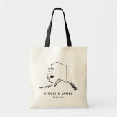Alaska Wedding Welcome Bag Tas, Destination Map Tote Bag (Voorkant)