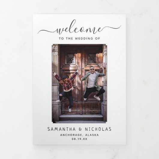Alaska Wedding Welcome Letter & Itinerary Drieluik Programma (Cover)