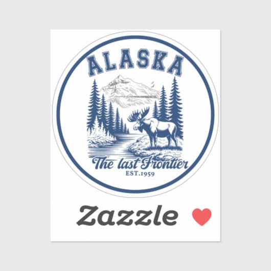 Alaska Wilderness Moose Art Sticker (Vel)