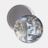 Alaska Wildlife Wolf Pair Magnet Magneet (Voorkant / Achterkant)
