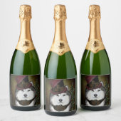 Alaskaanse Malamute Sparkling Wijnetiket (Flessen)