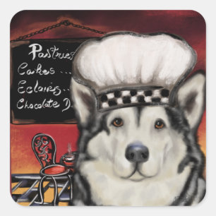 Alaskaanse Malamute Vierkante Sticker