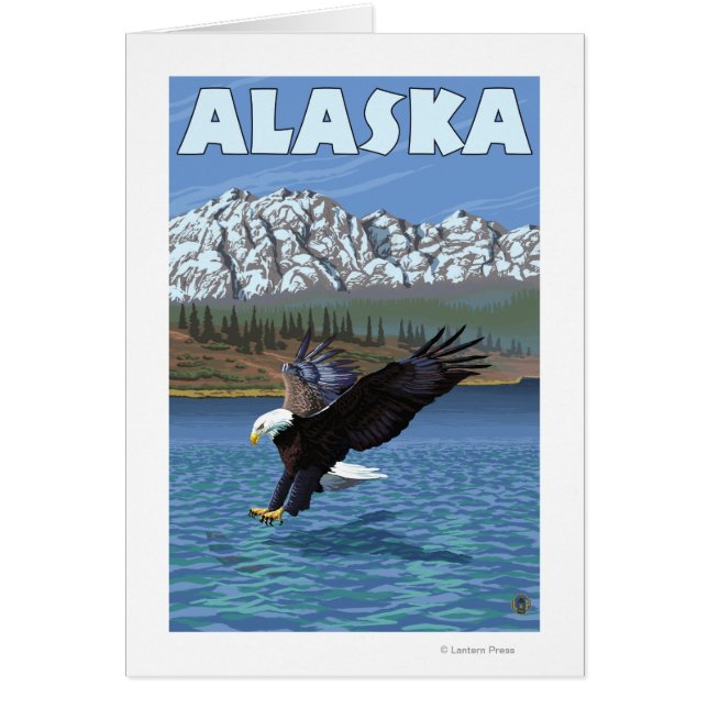 AlaskaBald Eagle Vintage Travel Poster (Voorkant)
