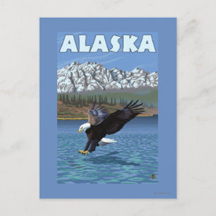 AlaskaBald Eagle Vintage Travel Poster Briefkaart