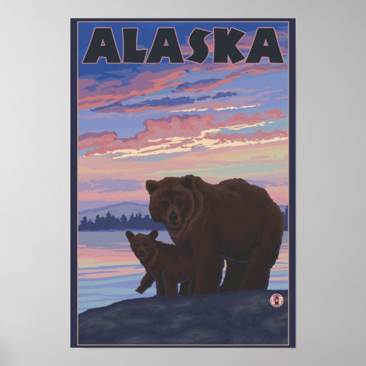 AlaskaBear en Cub Poster (Voorkant)