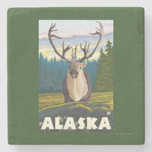 AlaskaCariou in de Wilde Vintage Revel Stenen Onderzetter