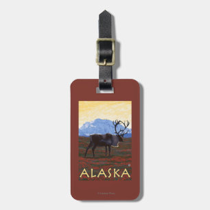AlaskaCariou Vintage Travel Poster Bagagelabel