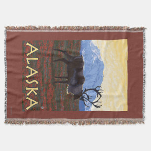 AlaskaCariou Vintage Travel Poster Deken