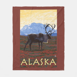 AlaskaCariou Vintage Travel Poster Fleece Deken