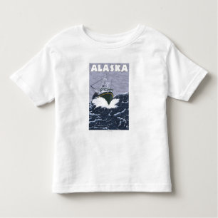 AlaskaCrab Boat Vintage Travel Poster Kinder Shirts