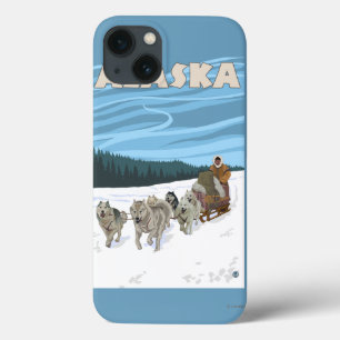 AlaskaDogsledding Vintage Travel Poster iPhone 13 Hoesje