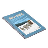 AlaskaDogsledding Vintage Travel Poster Notitieboek (Rechterzijde)