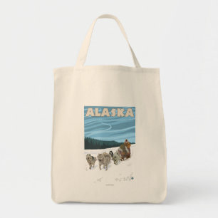 AlaskaDogsledding Vintage Travel Poster Tote Bag