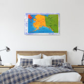 AlaskaGroetings van de kaart van Alaska Canvas Afdruk (Insitu (Slaapkamer))