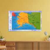 AlaskaGroetings van de kaart van Alaska Canvas Afdruk (Insitu (Woonkamer))